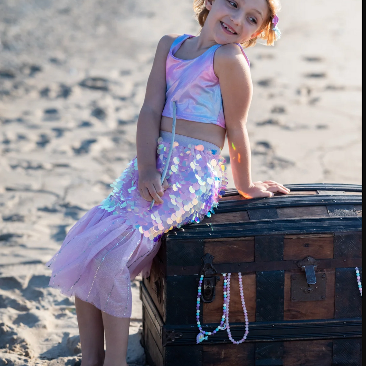 Bling Bling Mermaid Skirt & Hairclip | Pink – Treehouse Toys