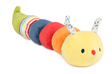 Tinkle Crinkle Caterpillar plush toy with colorful, textured segments for sensory and tactile play, suitable from birth.