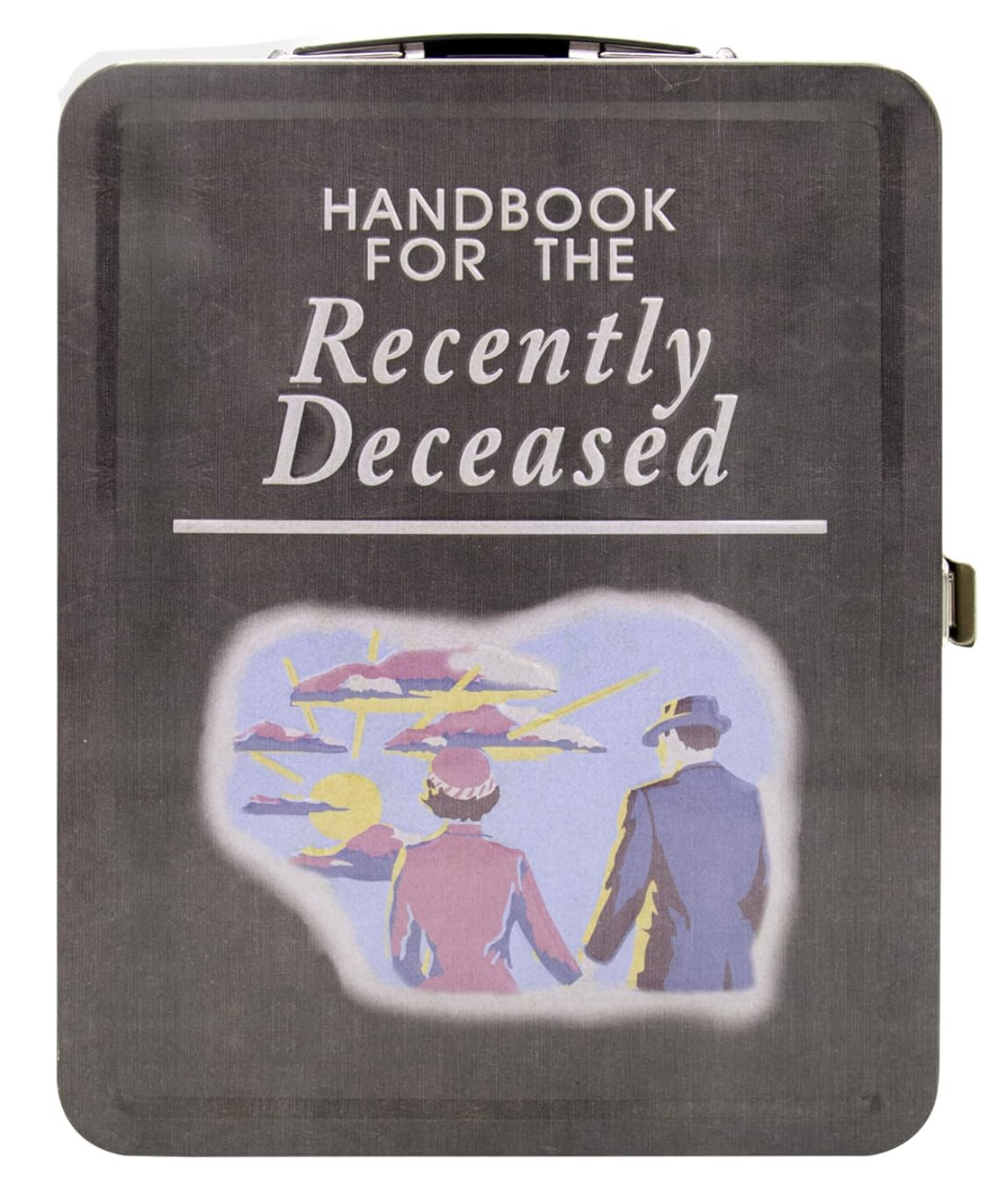 500pc Beetlejuice Puzzle in a decorative tin resembling the Handbook for the Recently Deceased from the film.