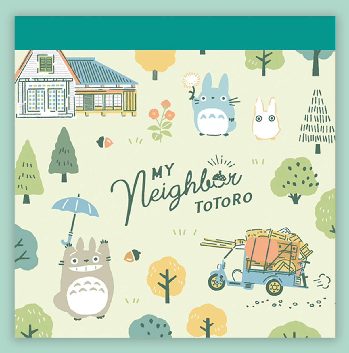 My Neighbor Totoro Memo Pad featuring Totoro and friends in a charming nature-themed illustration design.