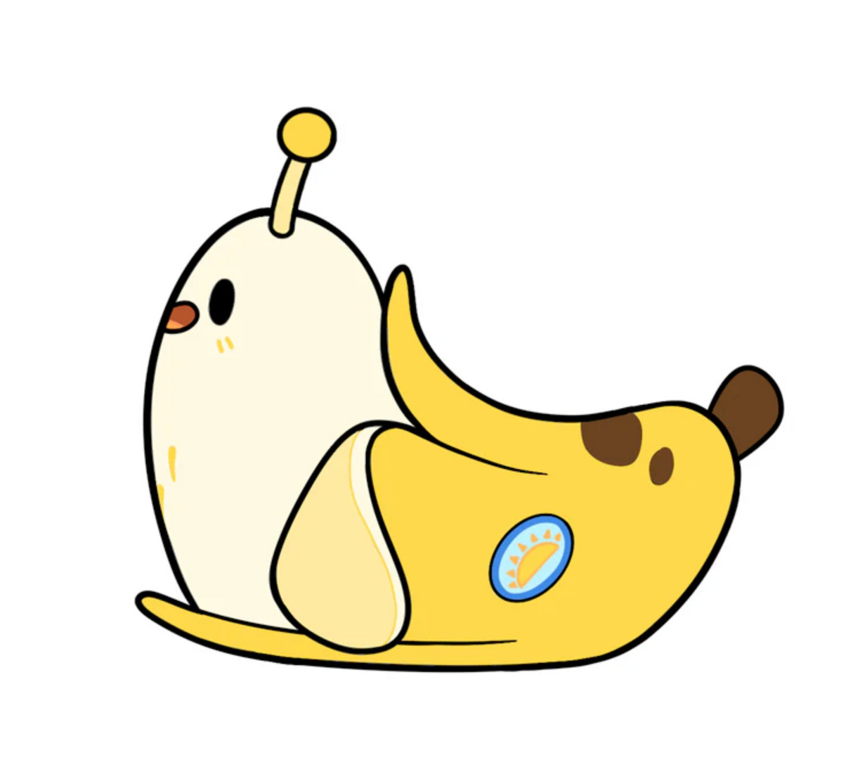 Banana Slug Mini featuring a cute slug character designed as a playful banana shape illustration.