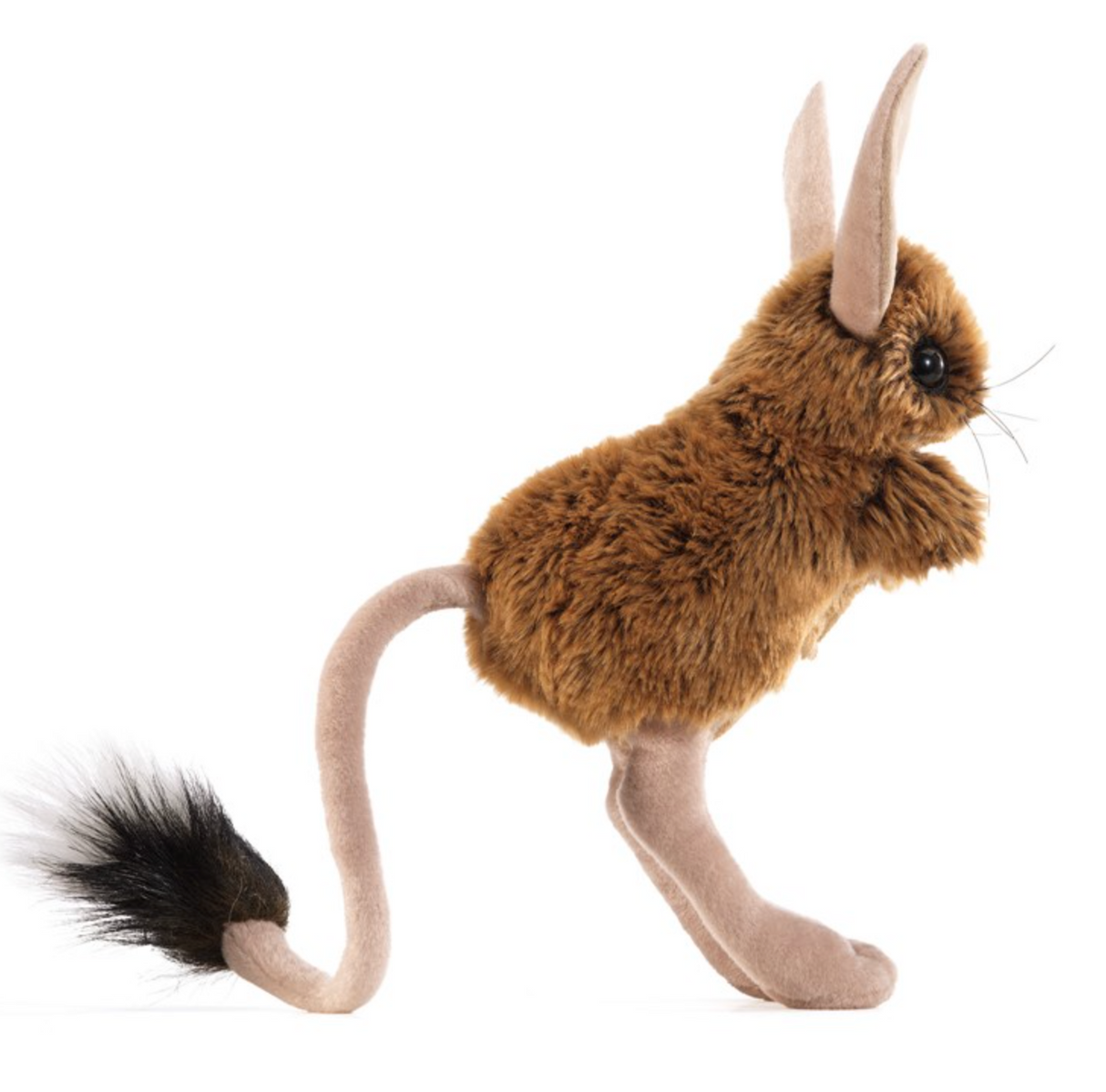 Jerboa Puppet with soft brown fur, oversized ears, and long tail, designed for imaginative play and storytelling.