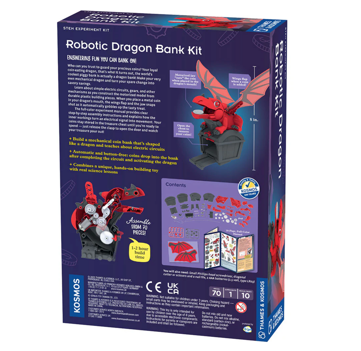 Robotic Dragon Bank Kit packaging showing a motorized mechanical dragon model that stores coins automatically.
