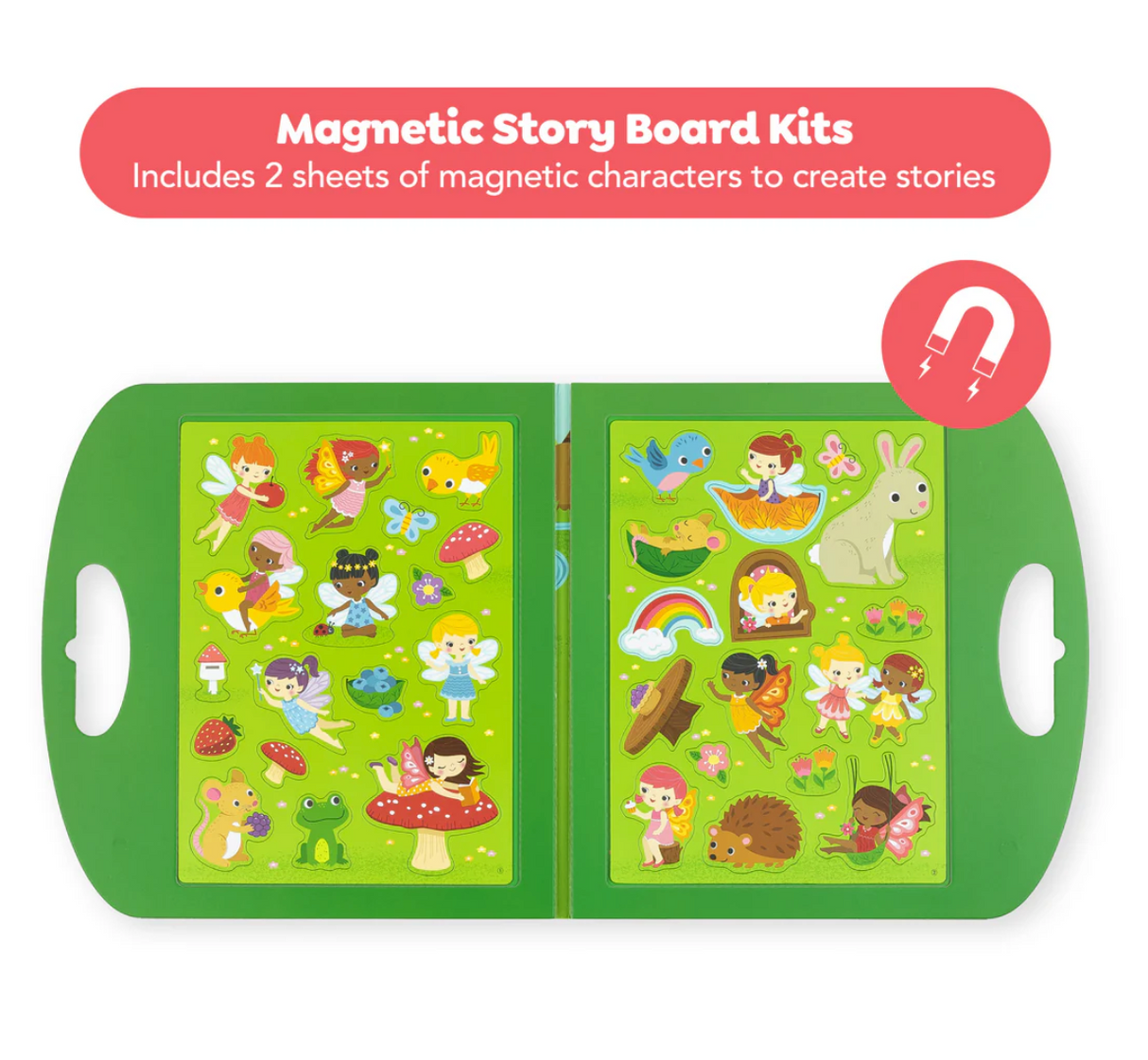 Magna Carry | Forest Fairies with magnetic story board kit featuring colorful forest fairy characters and woodland creatures.