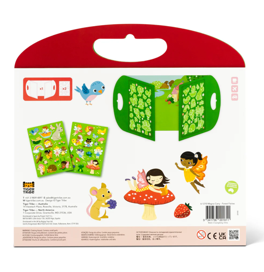 Magna Carry | Forest Fairies magnetic playset with forest fairy illustrations and woodland creatures in a portable case.