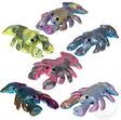 Five Sandbag Lobster plushes in assorted shiny iridescent colors with hard eyes, perfect for ages 3 and up.