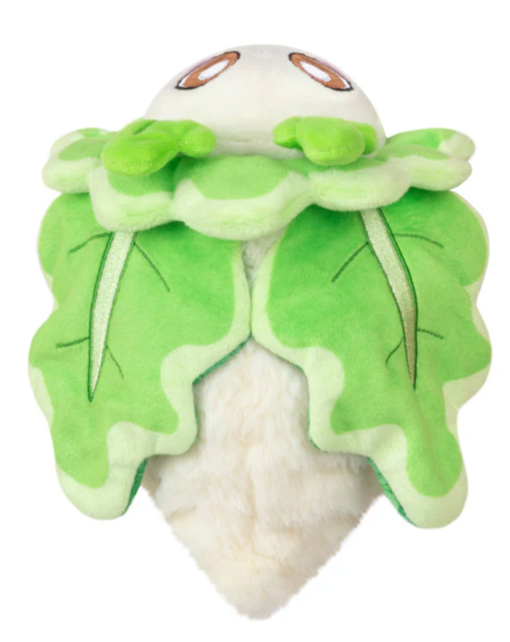 Alter Ego | Turnip Moth plush with green leaf wings and soft white body, a charming nature-inspired collectible.