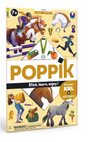 Poppik Discovery Poster Horses with reusable stickers teaching horse anatomy and riding vocabulary for kids 7+ years old.