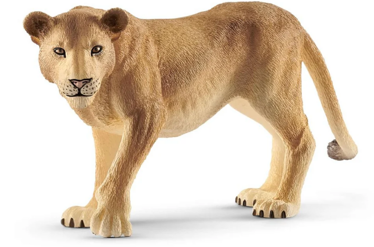 Lioness figurine showing a realistic female lion with detailed fur and face, perfect for ages 3 and up.