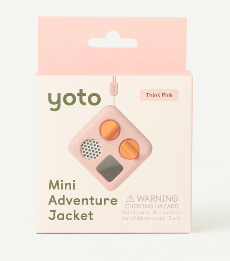 Yoto Mini Adventure Jacket | Think Pink silicone carry-case with wrist lanyard to protect and personalize your Yoto Mini.