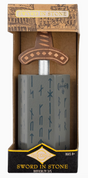 Sword in Stone brainteaser puzzle with wooden hilt and stone base featuring ancient rune designs in packaging.