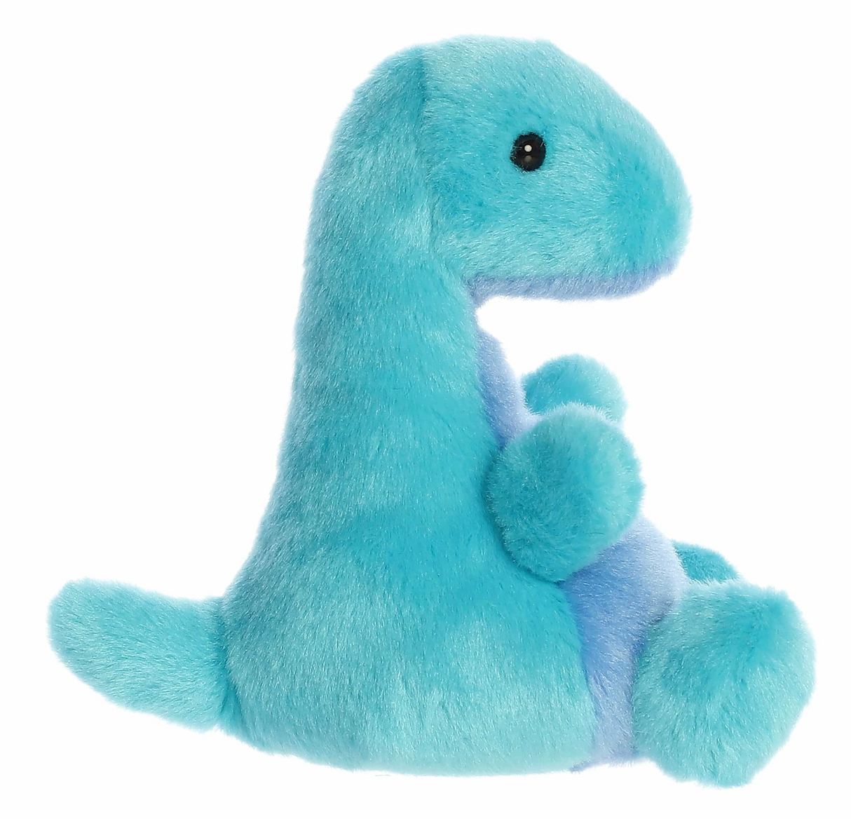 Soft plush Loch Ness Monster Glen in calming blue and teal shades sitting with a gentle expression