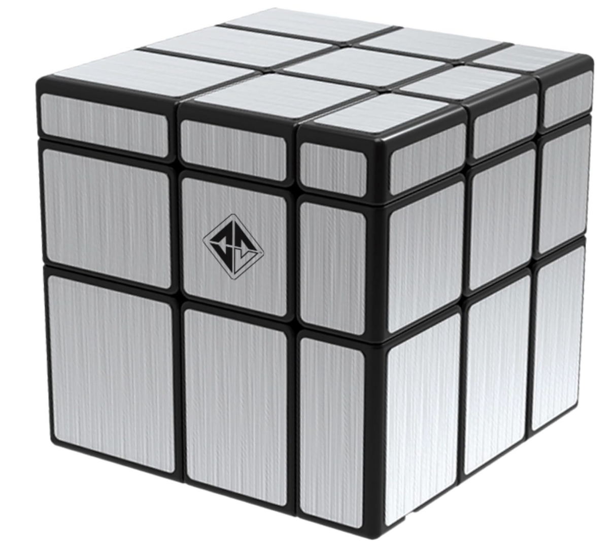 Reflectron Mirror Puzzle Cube with sleek mirrored surface and black edges, a modern twist on classic cube puzzles
