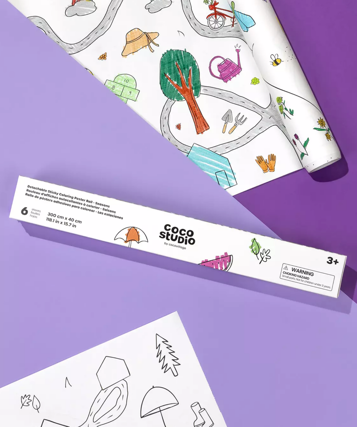 Sticky Coloring Poster Roll | Seasons