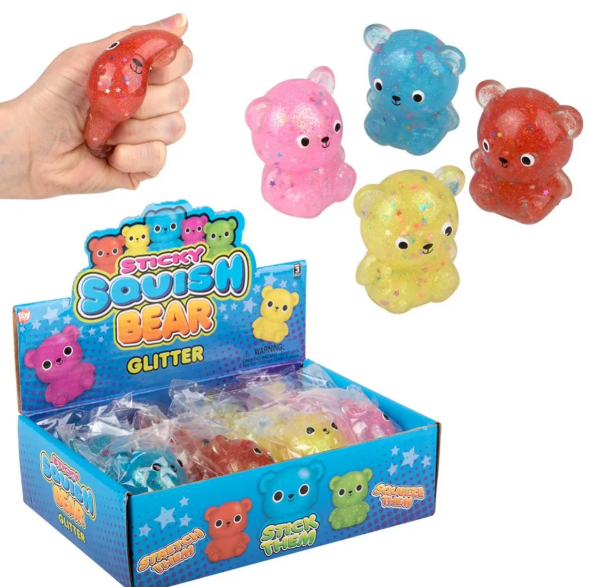 Squishy Sticky Glitter Bear