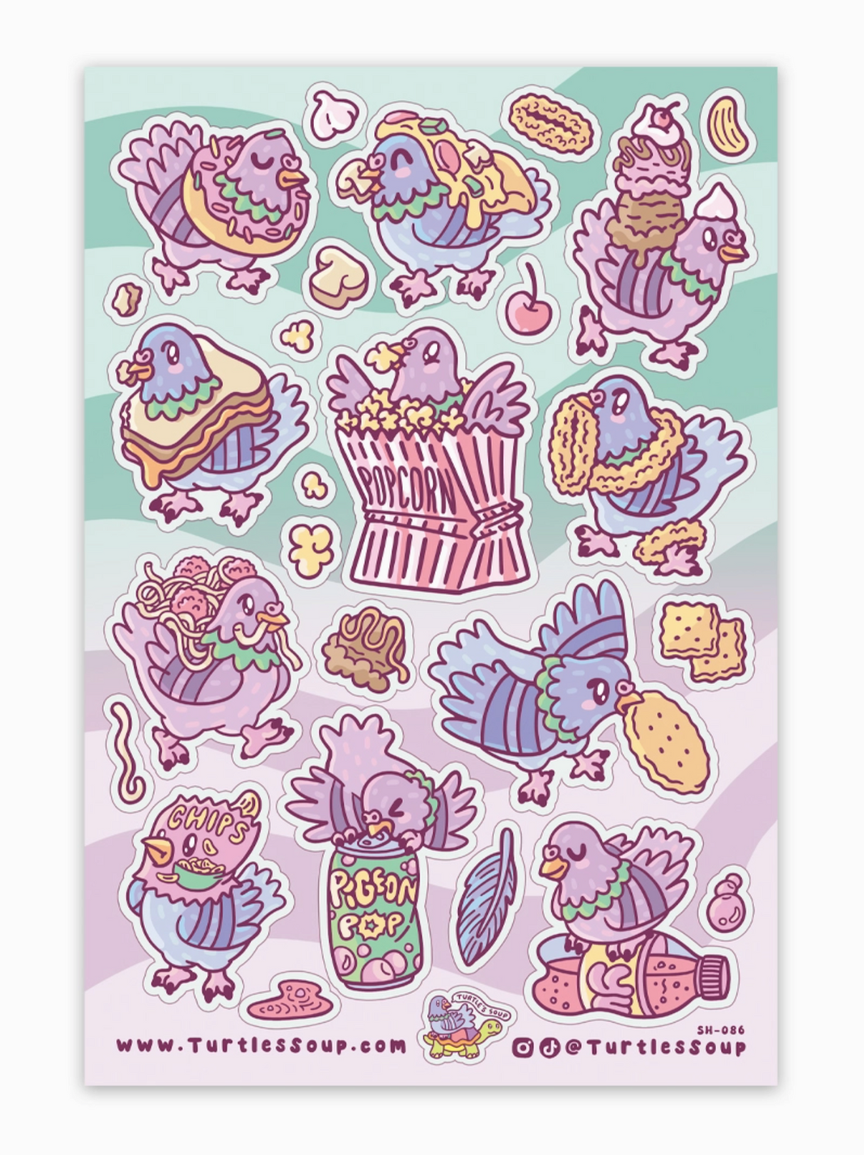 Trashy Pigeons Sticker Sheet