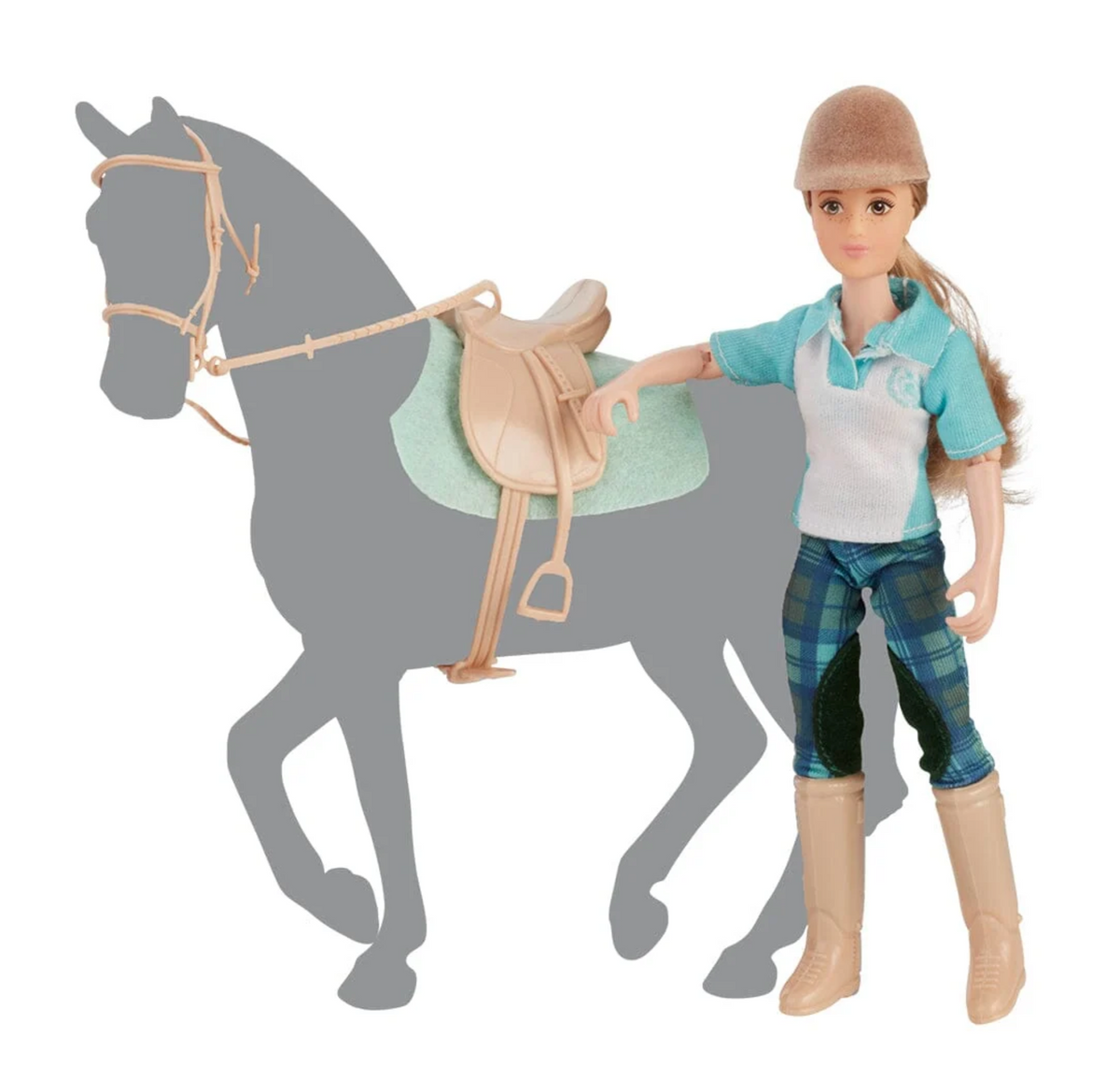 Rider & Tack | English Greta doll with horse, saddle, and riding gear