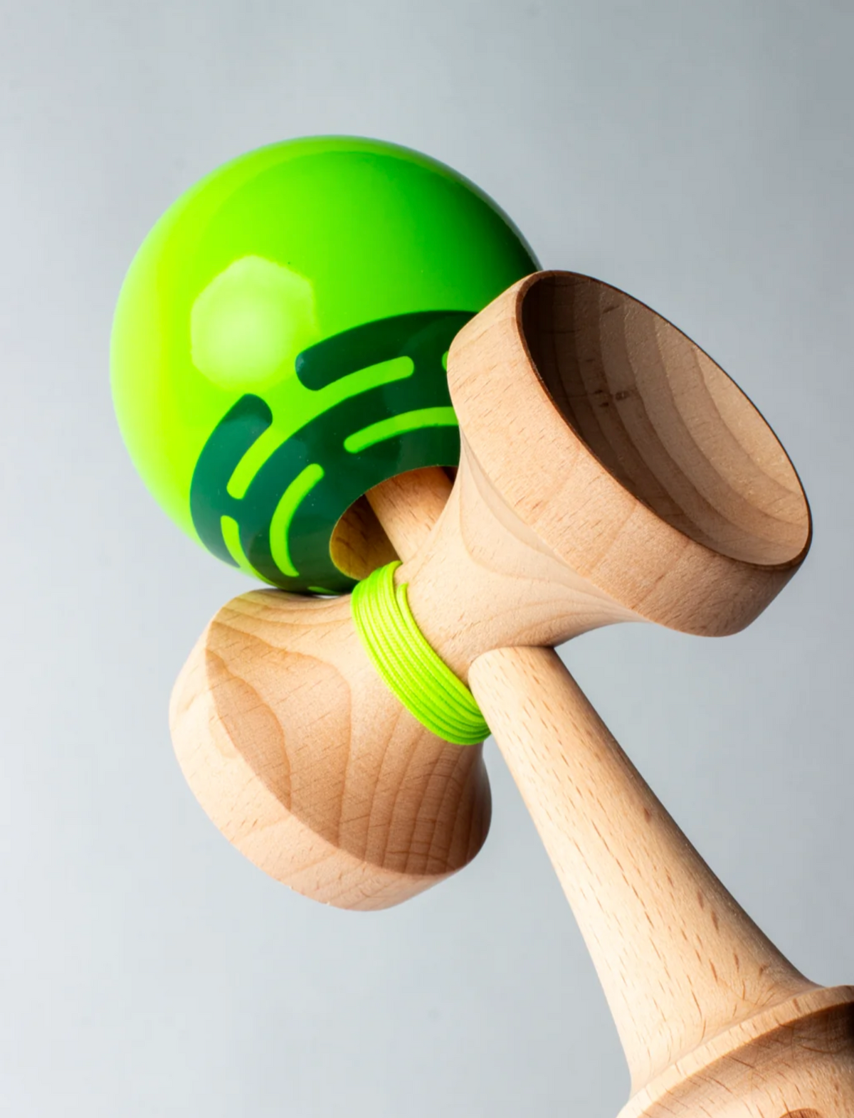 Kendama Prime Radar | Green wooden kendama toy with bright green ball