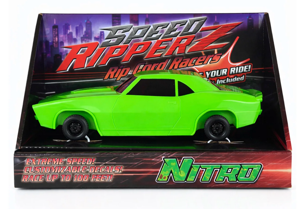 Speed Ripperz Muscle Car | Green Nitro toy car in colorful racing themed packaging