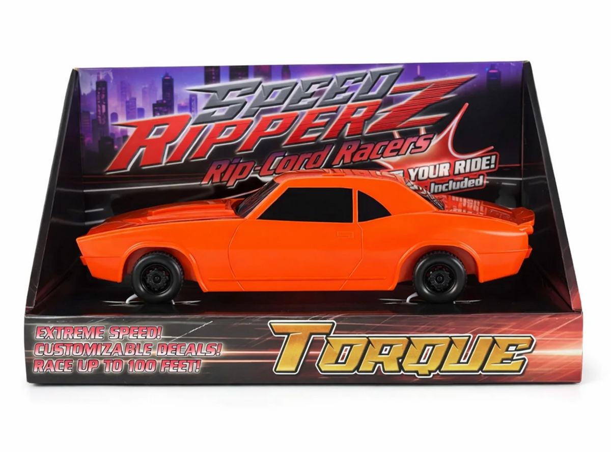 Speed Ripperz Muscle Car | Orange Torque orange toy muscle car in retail packaging