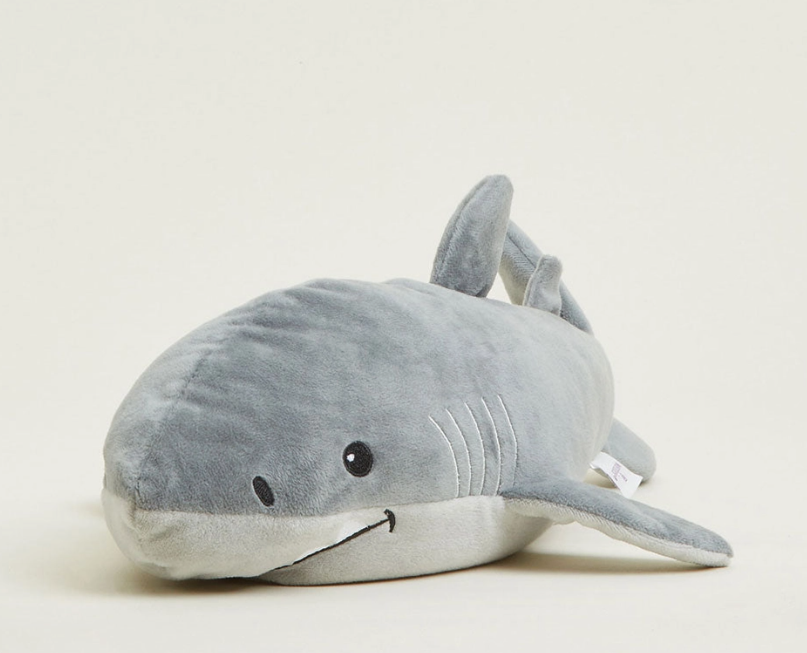 Warmies | Shark gray plush shark stuffed animal with soft fins and embroidered gills
