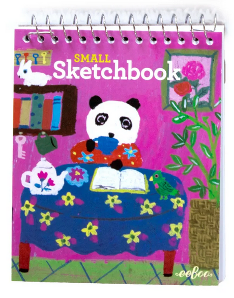 Small Sketchbook | Yumi Kitagishi featuring playful panda artwork on a spiral-bound, eco-friendly 4.25” x 3.5” cover.