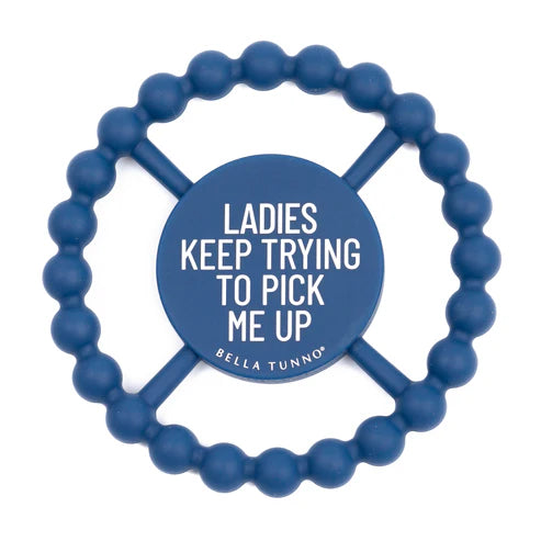 Teether | Ladies Pick Me Up silicone teether with beaded texture designed for soothing sore baby gums and easy gripping.
