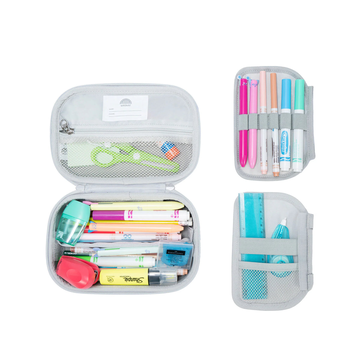 Pencil Case | Pufferfish with removable divider, mesh compartments, pencil holders, and durable zipper for organized school supplies.