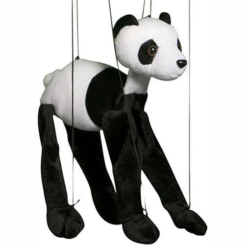 Marionette Small | Panda string puppet with control bar, 8" tall, designed to hop, skip, and dance easily.