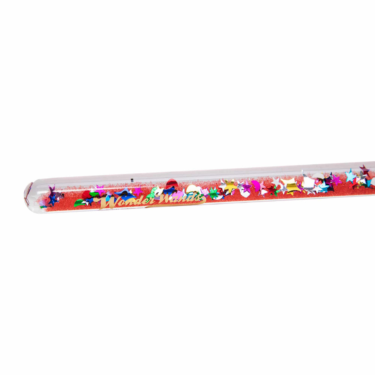 Wonder Wand | Glitter & Confetti with colorful star-shaped glitter and confetti inside a clear acrylic tube.