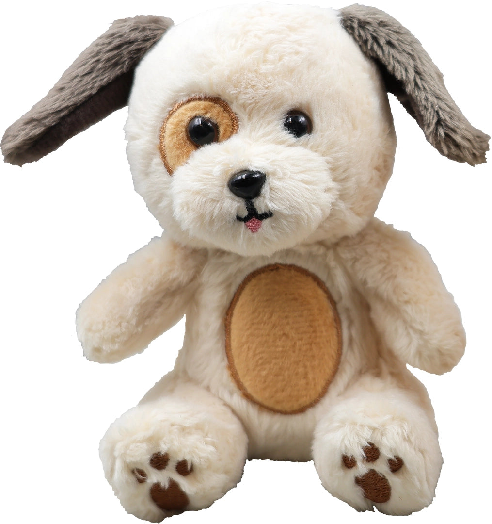 Soft plush puppy toy with floppy ears and a cute face, perfect for cuddling and imaginative play.