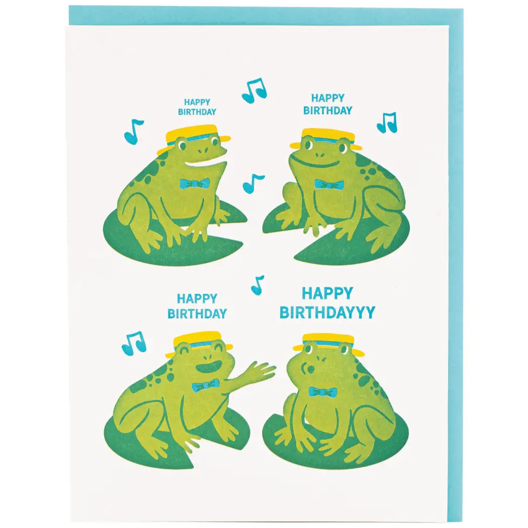Frog Quartet Birthday Card