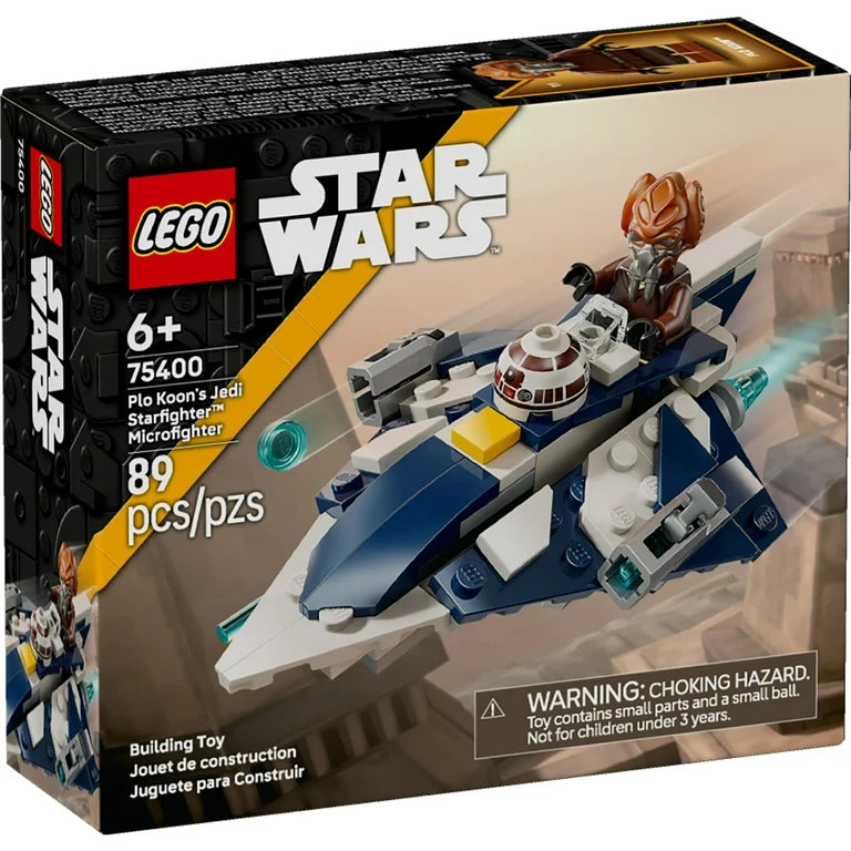 LEGO Star Wars Plo Koon's Jedi Starfighter Microfighter set with minifigure and R7-D4 droid head piece