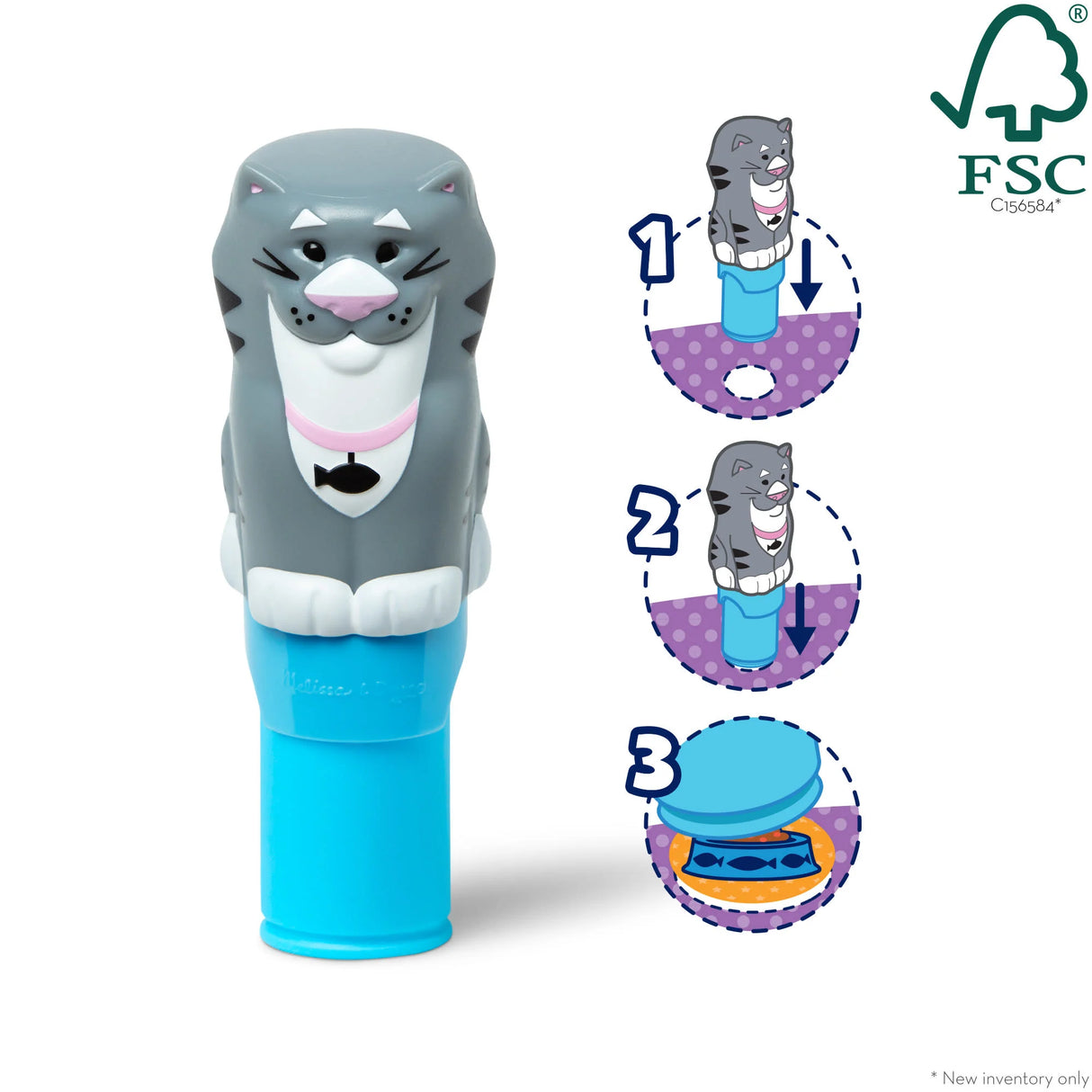 Sticker WOW! Cat sticker stamper features Tuna the Cat for fun, mess-free pets-themed activities and creative projects.