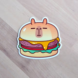 Capybara Cheeseburger Sticker