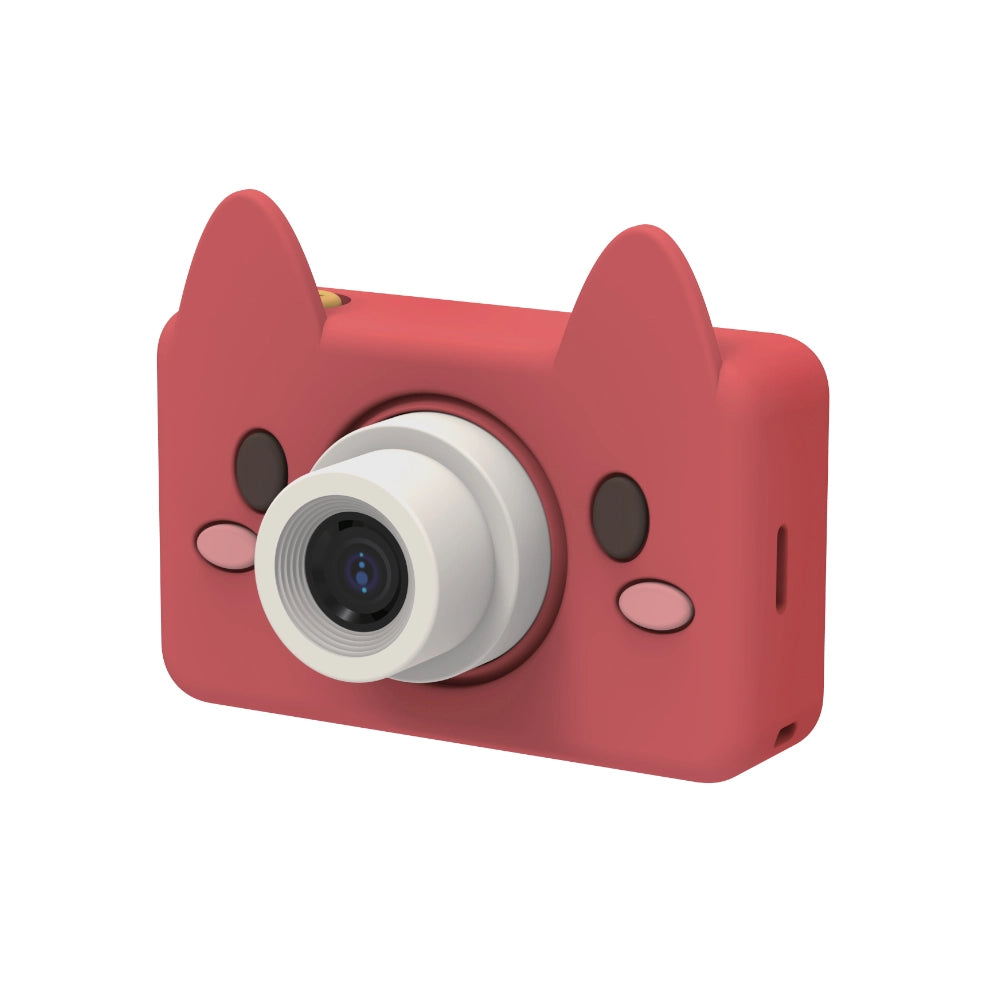 Digital Camera Model C Akito the Fox with cute fox ears and compact kid-friendly design in red silicone case.