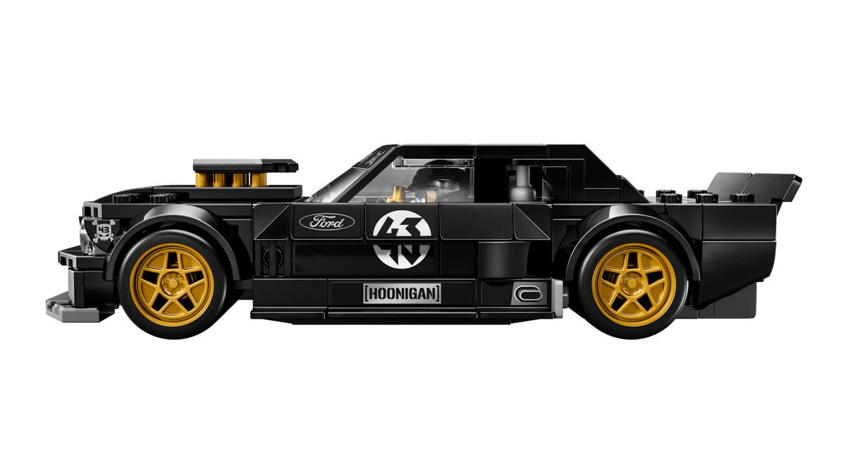 Speed Ken Block's '65 Ford Mustang Hoonicorn V1 black toy car side view