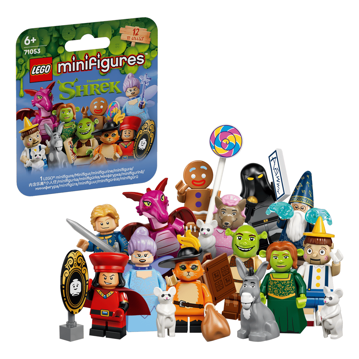 Minifigures Shrek Series colorful Shrek character figures with playful accessories
