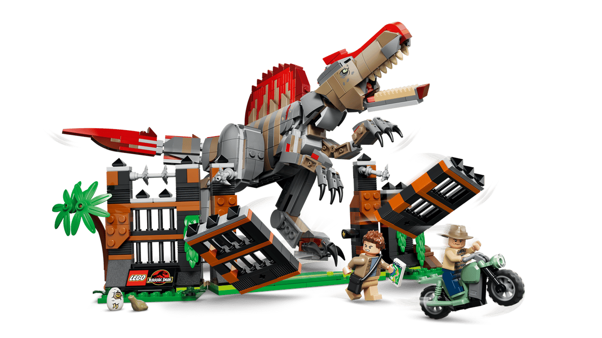 Jurassic World Spinosaurus Dinosaur Escape toy set with dinosaur and minifigures