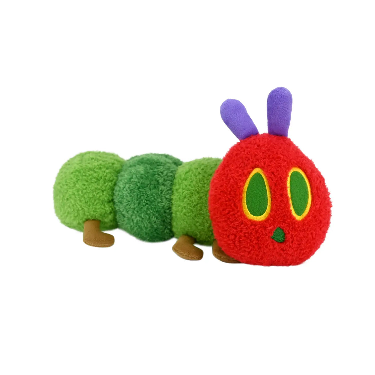 The Very Hungry Caterpillar Cuteeze plush toy with soft green body and red head, perfect for all ages.