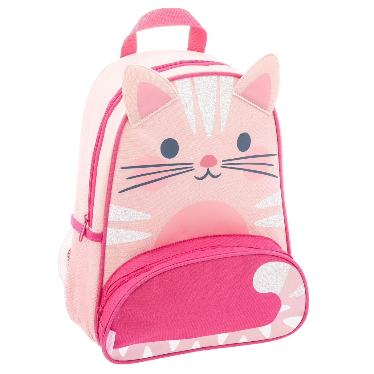 Sidekick Backpack | Pink Cat with a playful cat face and roomy front pocket