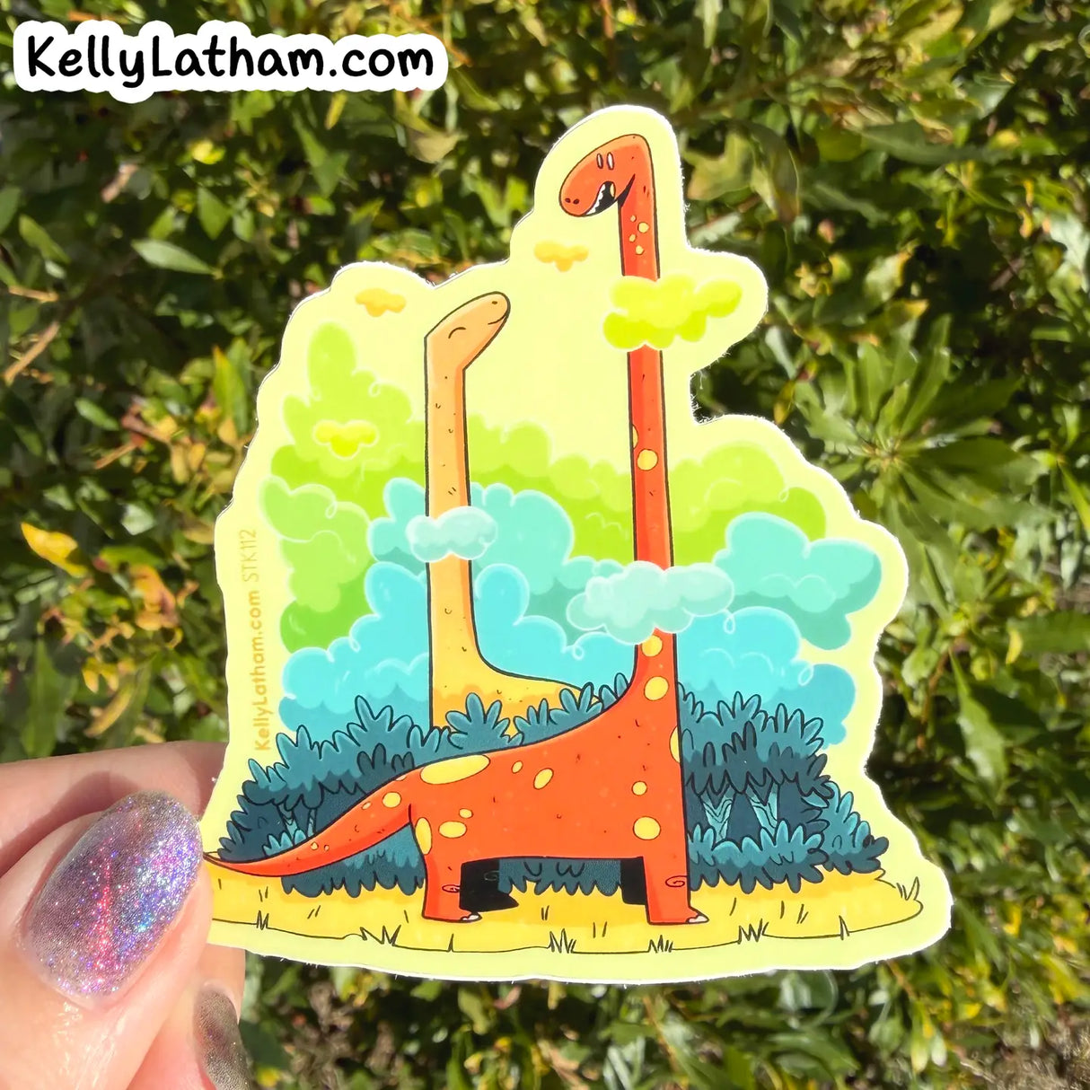 Brontosaurus Dinosaur Clouds Sticker