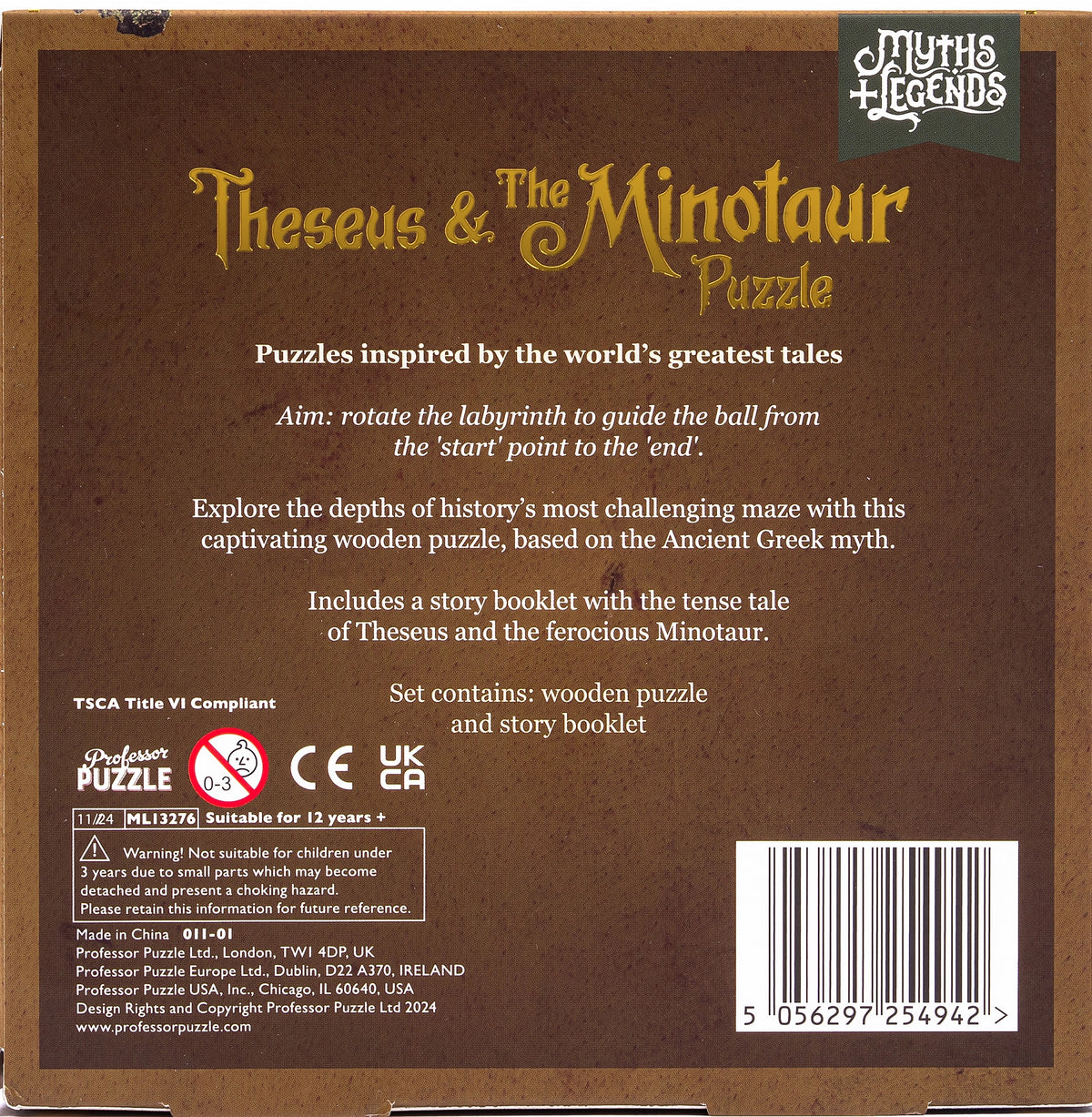 Myths & Legends | Theseus and the Minotaur Puzzle box featuring a maze puzzle and story booklet
