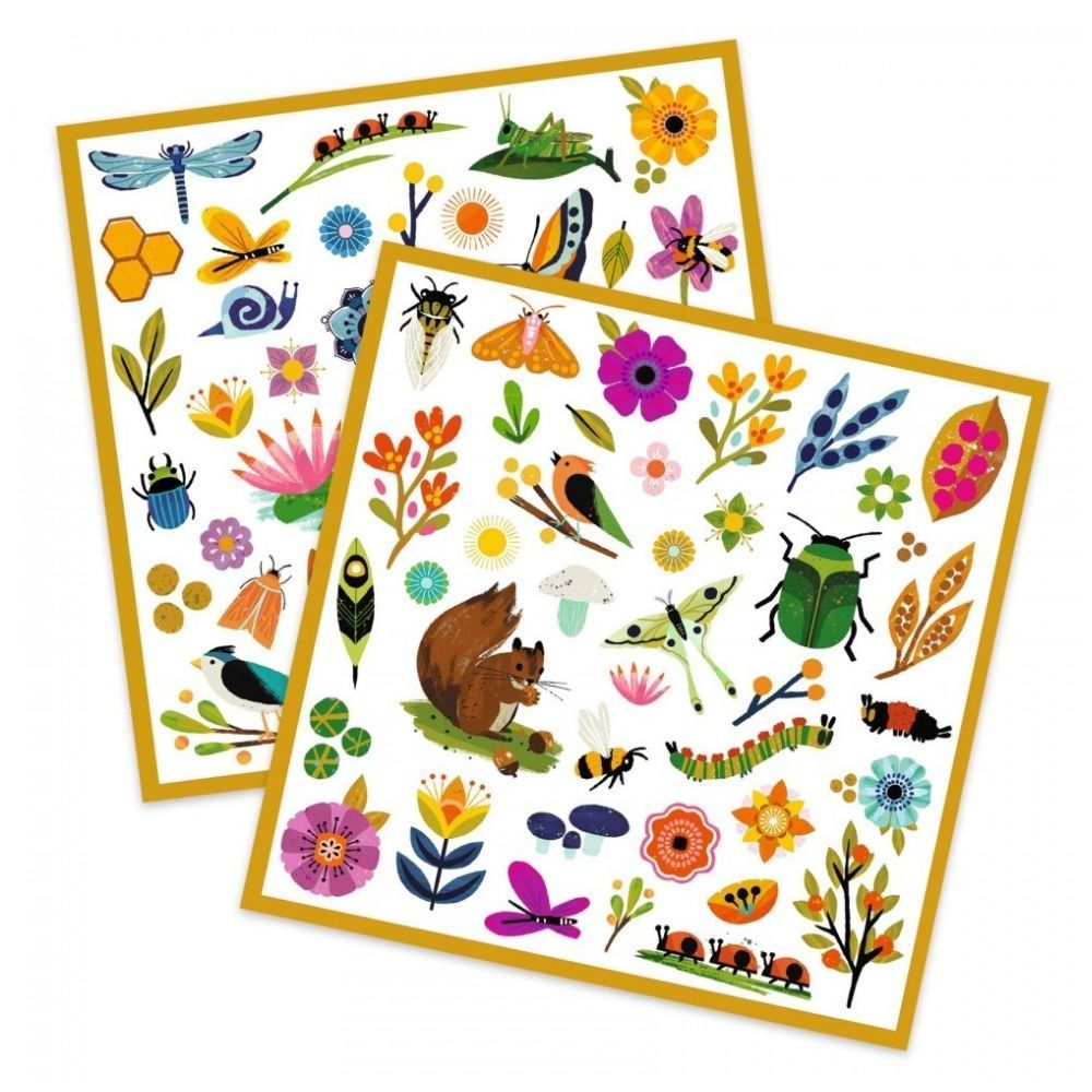 Garden Stickers featuring colorful insects, flowers, and animals to inspire creativity in children aged 4 to 7.