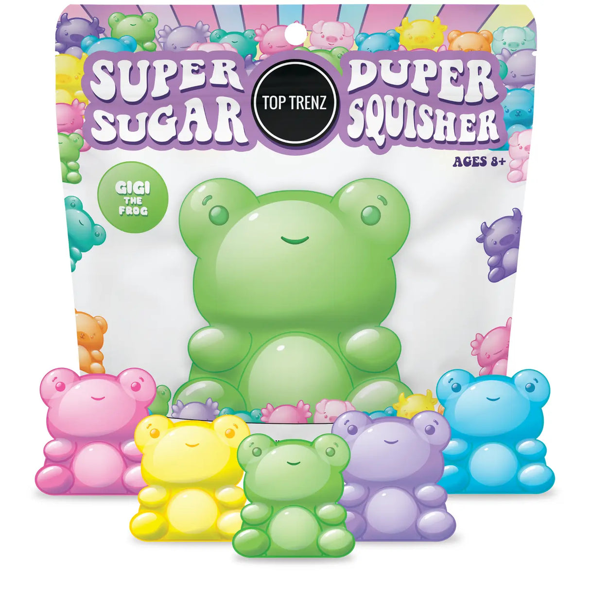Super Duper Sugar Squisher | Frog with colorful, squishy frog shapes and cool-to-touch non-toxic gooey center.