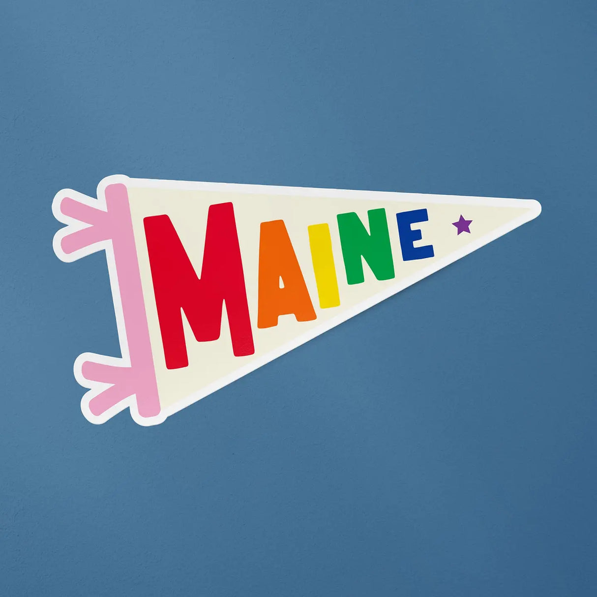 Maine Rainbow Pennant Flag Sticker