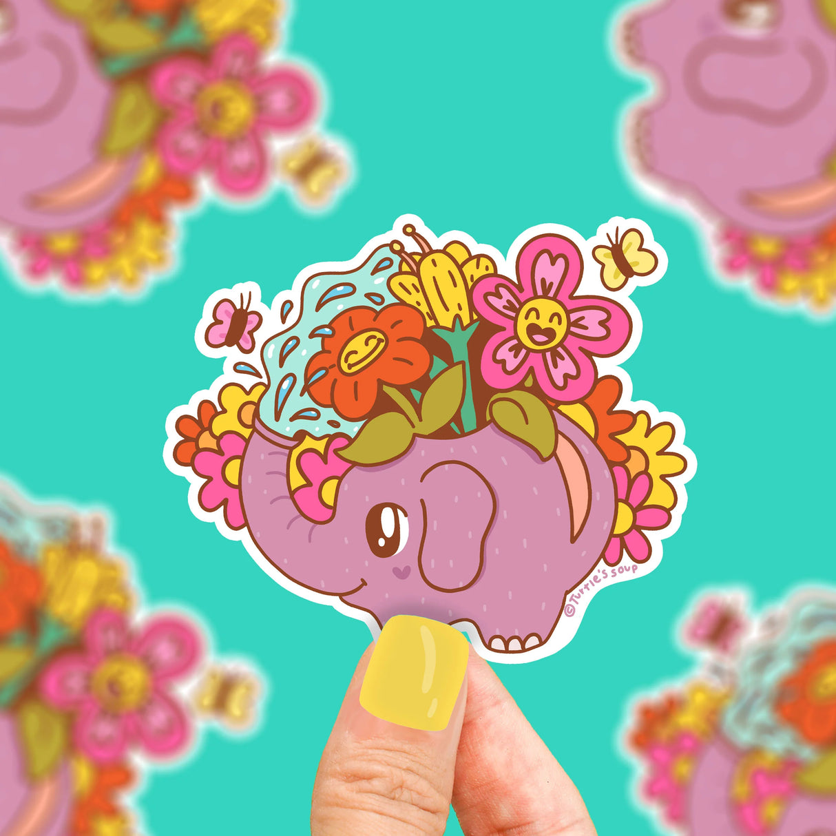 Elephant Watering Can Sticker