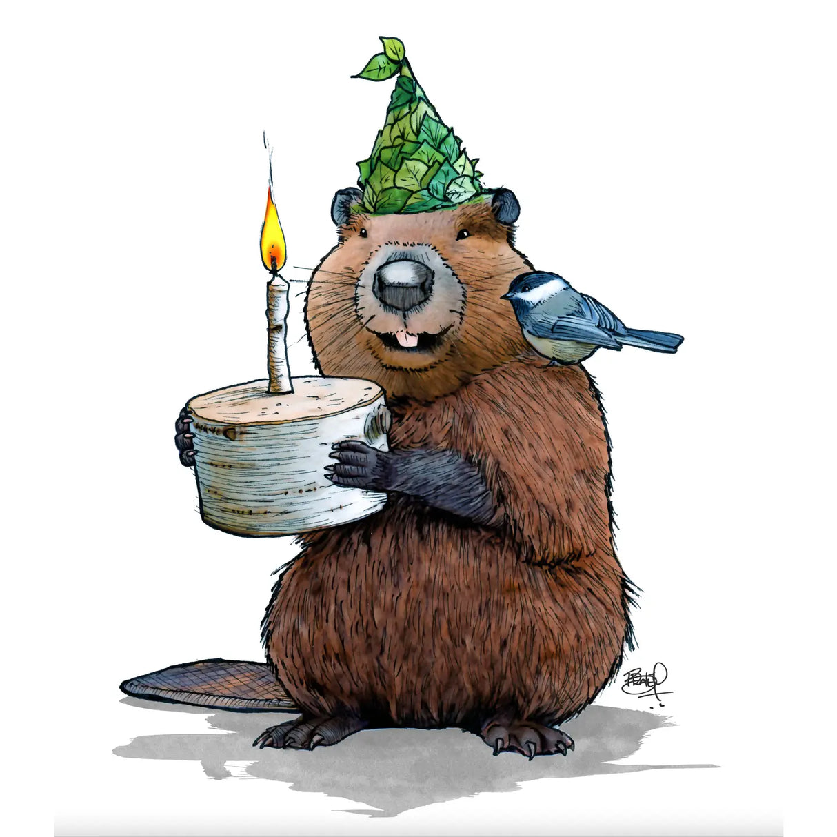 Birchday Cake Beaver Card