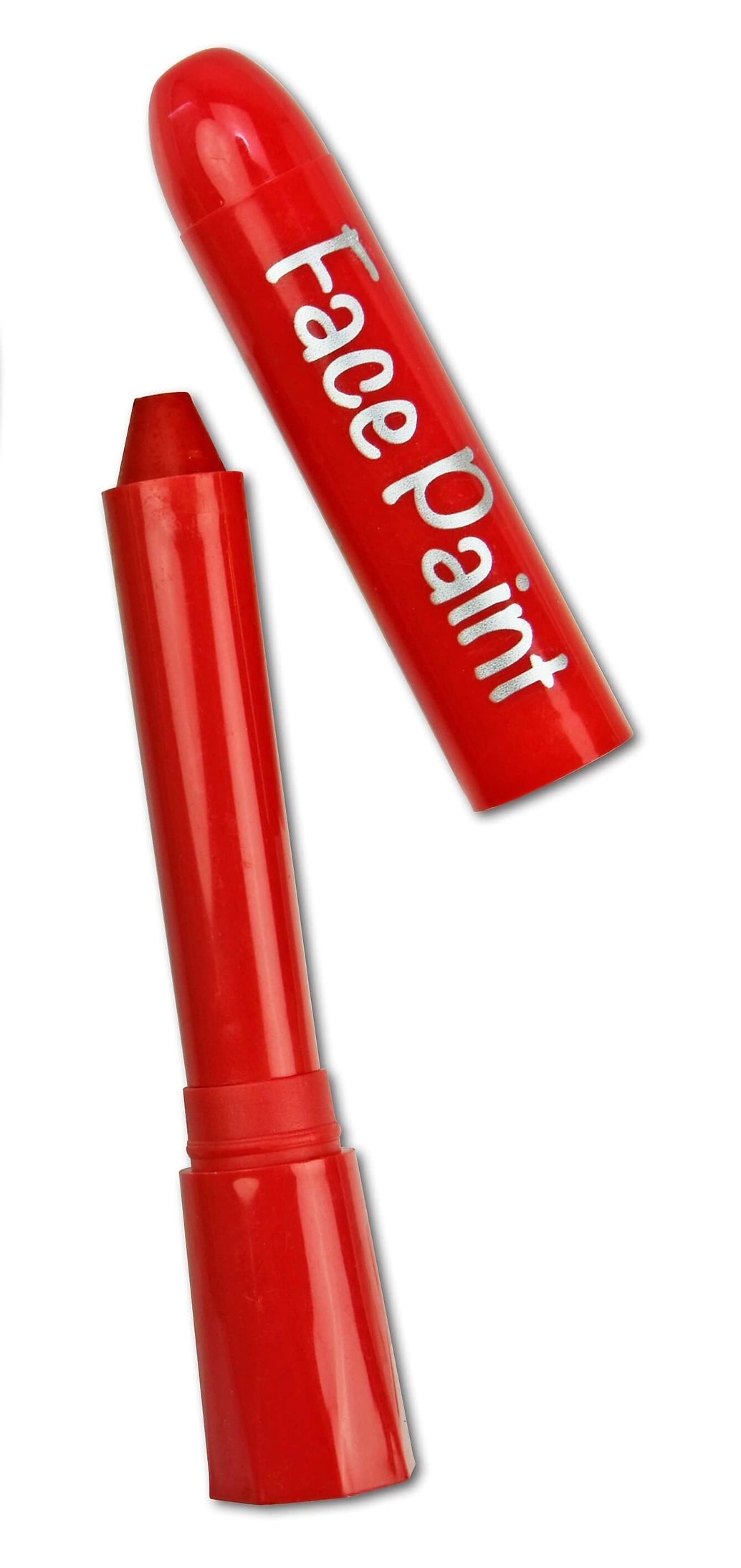 Face Stix Facepainting Sticks in vibrant red with twist-up applicator, quick-dry, smudge-proof, and safe for all ages.