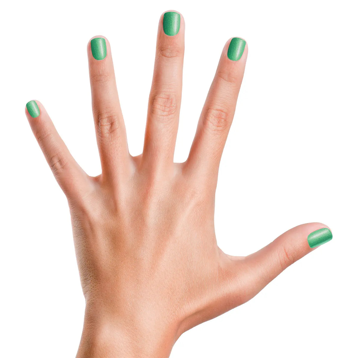 Nail Polish Ice Cream Dream on a hand with vibrant green water-based, cruelty-free, vegan nail polish finish.